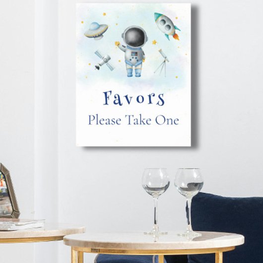 Space Astronaut Boy rockets stars Favors ポスター