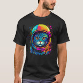 Space Astronaut Cat  Men Women Kids Space Cat Tシャツ (正面)