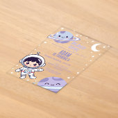 Space Astronaut for Boys| 銀河お外宇宙パーティー アクリル招待状 (レイダウン)