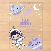 Space Astronaut for Boys| 銀河お外宇宙パーティー アクリル招待状 (正面)