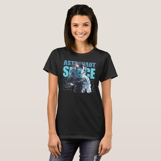 Space Astronaut Galaxy Astronomy Spaceman Tシャツ (正面フル)