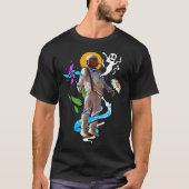 Space astronaut ghosts flower tシャツ (正面)