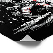 Space Astronaut Heart Bylloon Valentine's Day Vale ポスター (角)