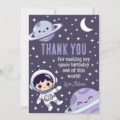 Space Astronaut | Outer Space Galaxy Planets Stars サンキューカード (正面)