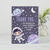 Space Astronaut | Outer Space Galaxy Planets Stars サンキューカード (スタンド正面)