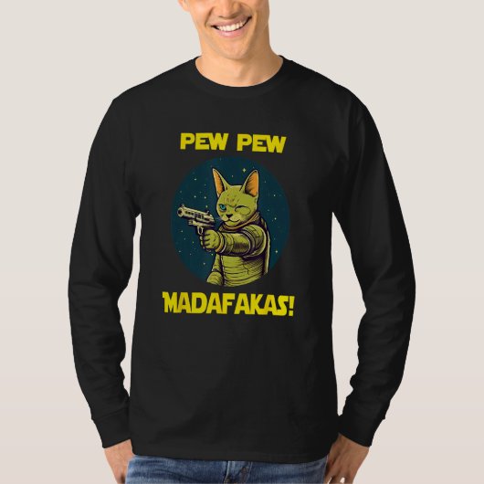 Space Astronaut Pew Madafakas Burmese Cat Tシャツ (正面)