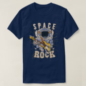 Space Astronaut Playing Guitar Astronomy Electric  Tシャツ (デザイン正面)