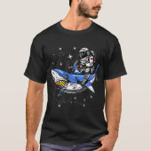 Space Astronaut Riding Shark Tシャツ (正面)