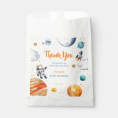 Space Baby Shower Thank You Rocket Planet フェイバーバッグ (正面)