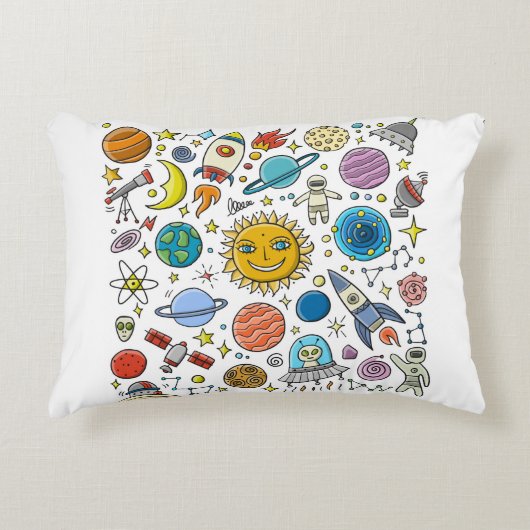 Space Background. Planets of the solar system. Roc アクセントクッション (正面)