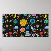 Space Background. Planets of the solar system. Roc ポスター (正面)