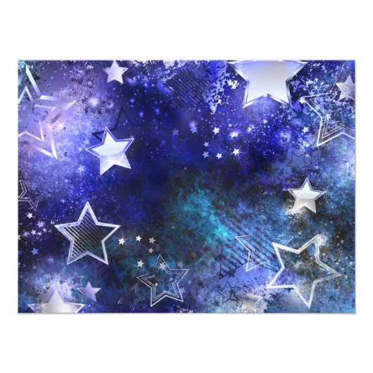 Space Background with Stars フォトプリント (正面)