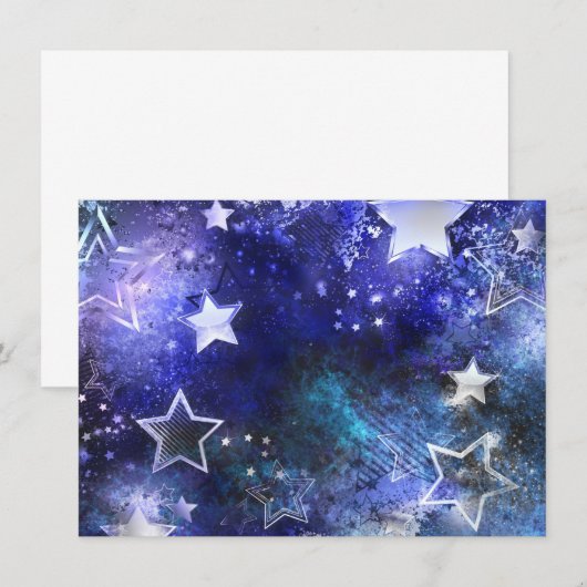 Space Background with Stars 招待状 (正面/裏面)