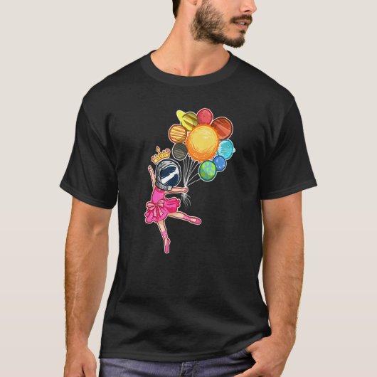 Space Ballerina Astronaut  Ballet Dancer Planets Tシャツ (正面)