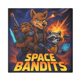 Space Bandits Funny Crew メタルプリント