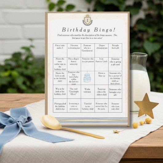 Space  Birthday Find Guest Bingo game card シーズンカード