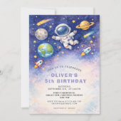 Space Birthday Galaxy Boy Invitation 招待状 (正面)