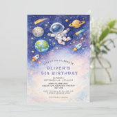 Space Birthday Galaxy Boy Invitation 招待状 (スタンド正面)
