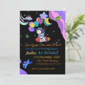 Space Birthday Invitation Card | Any Kid's Age 招待状 (スタンド正面)