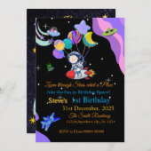 Space Birthday Invitation Card | Any Kid's Age 招待状 (正面/裏面)