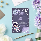 Space Birthday Party Invitation | Galaxy Astronaut アクリル招待状 (インサイチュ (ウェディング))
