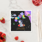 Space Birthday Party Napkin | Galaxy Theme Decor スタンダードカクテルナプキン (インサイチュ)