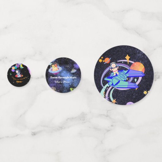 Space Birthday Party Theme コンフェッティ (裏面)