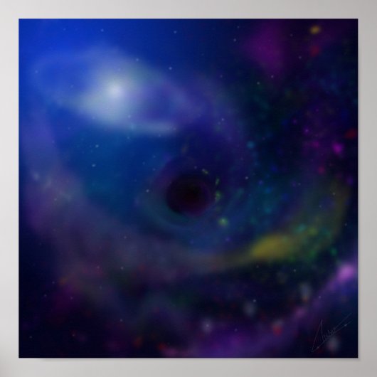 Space Black Hole Digital Painting  ポスター (正面)