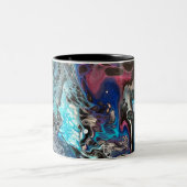 Space blue pouring ツートーンマグカップ (中央)