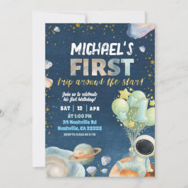 Space Boy 1ST Trip around the sun Birthday Invitat 招待状