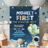 Space Boy 1ST Trip around the sun Birthday Invitat 招待状
