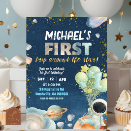 Space Boy 1ST Trip around the sun Birthday Invitat 招待状