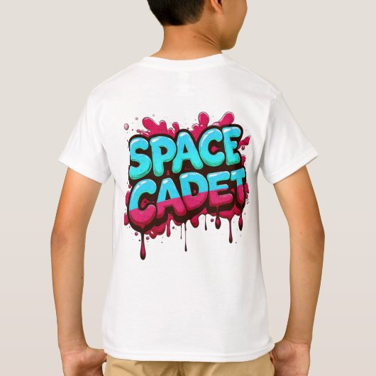 Space Cadet Graffiti Typography Tシャツ (裏面)