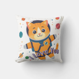 Space Cat Galaxy Throw Pillow 16"x16" クッション