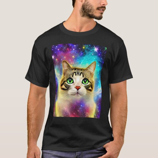 Space Cat Kitty Kitten In Cat Style 10 Tシャツ (正面)