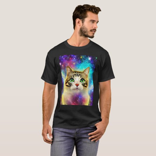 Space Cat Kitty Kitten In Cat Style 10 Tシャツ (正面フル)