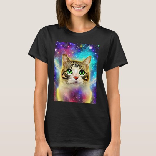Space Cat Kitty Kitten In Cat Style 10 Tシャツ (正面)
