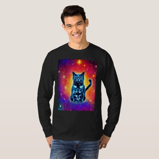 Space Cat Kitty Kitten In Cat Style 1 Tシャツ (正面フル)