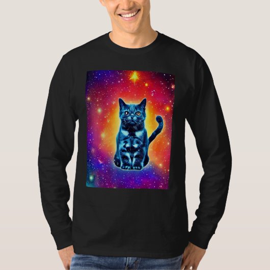Space Cat Kitty Kitten In Cat Style 1 Tシャツ (正面)