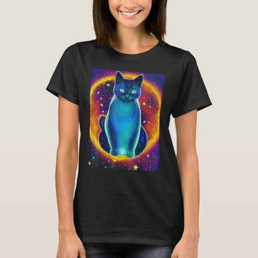 Space Cat Kitty Kitten In Cat Style 5 Tシャツ (正面)
