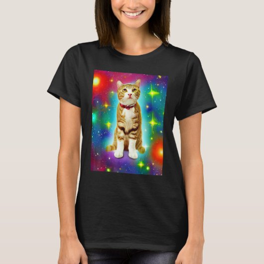 Space Cat Kitty Kitten In Cat Style Tシャツ (正面)