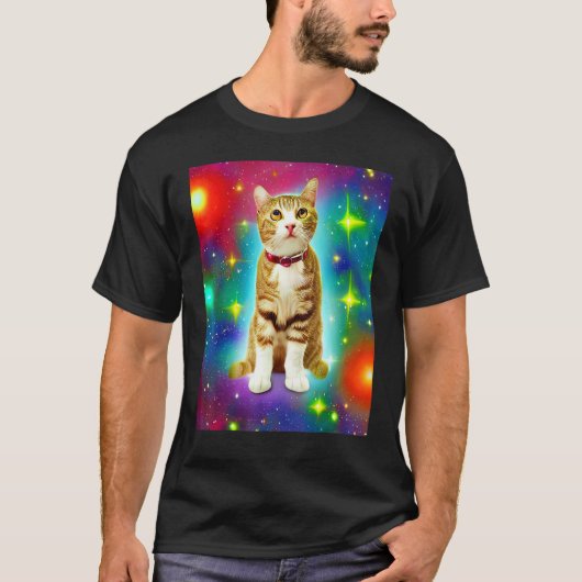 Space Cat Kitty Kitten In Cat Style Tシャツ (正面)