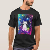 Space Cat Kitty Kitten Lover In Cat Art Style Prem Tシャツ (正面)