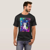 Space Cat Kitty Kitten Lover In Cat Art Style Prem Tシャツ (正面フル)