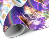 Space cat licking itself ラッピングペーパー (ロールコーナー)