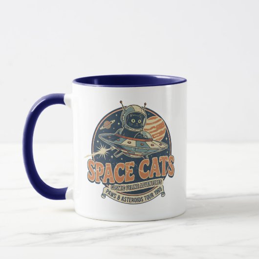 Space Cats Astronaut Cat Galaxy Design マグカップ (左)