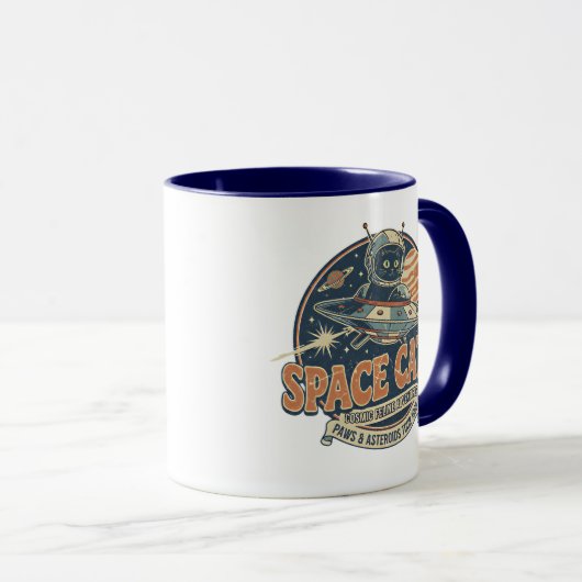 Space Cats Astronaut Cat Galaxy Design マグカップ (正面右)