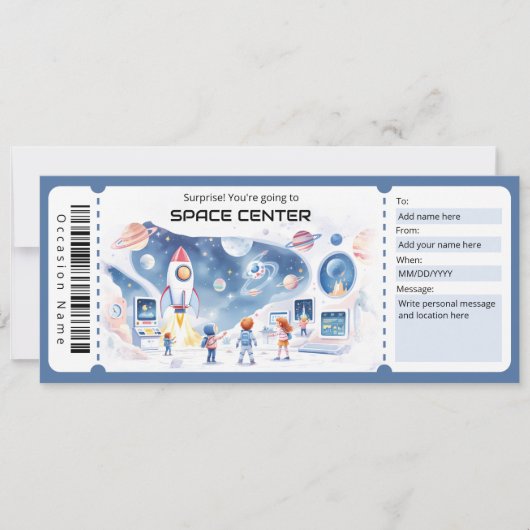 Space Center Gift Certificate 招待状 (正面)