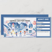 Space Centre -  Space Museum Ticket Template 招待状 (正面/裏面)