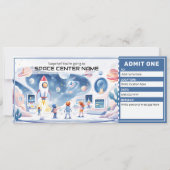 Space Centre - Space Museum Ticket Template 招待状 (正面)
